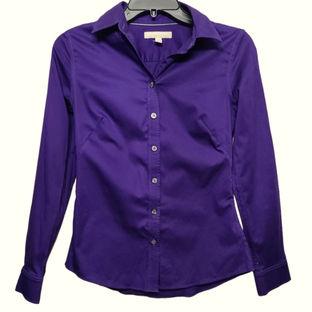 Banana Republic Womens 0 Purple Dress shirt, button down